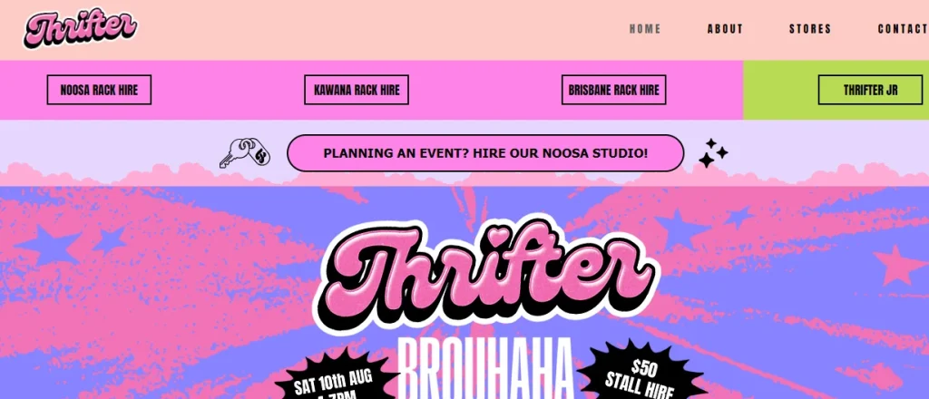 Screenshot of thrifter's website