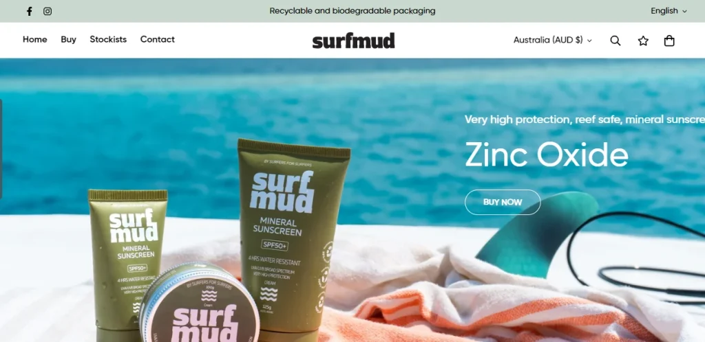 Screenshot of Surfmud's website