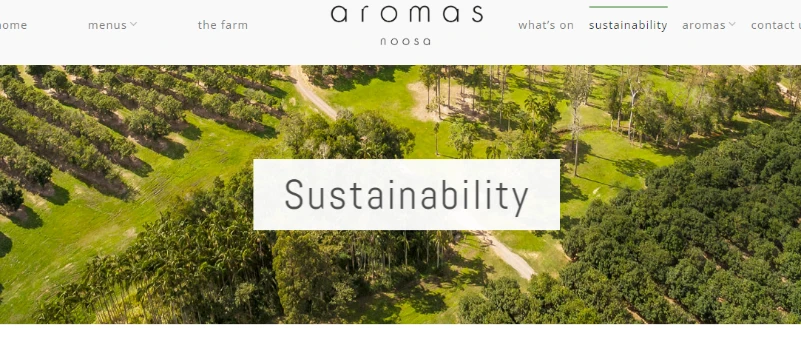 Screenshot of aromas noosa's website