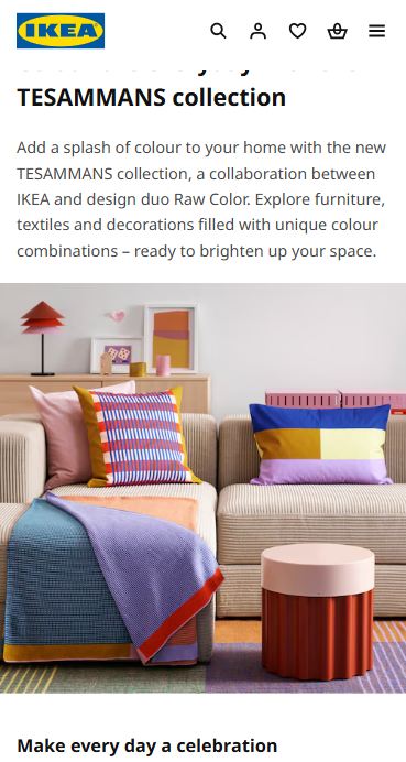 IKEA tesamman bright colour furniture collection